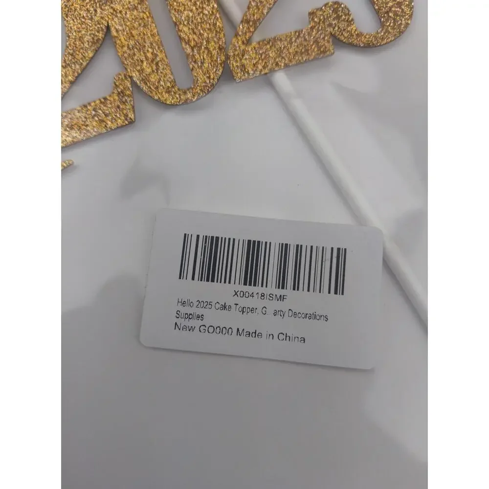 Hello 2025 Cake Topper. Arty Decorations